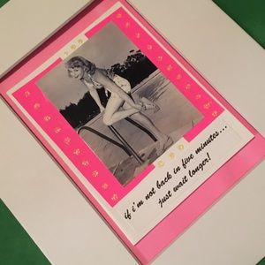 Glitter retro swim kitch lady matted art neon pop